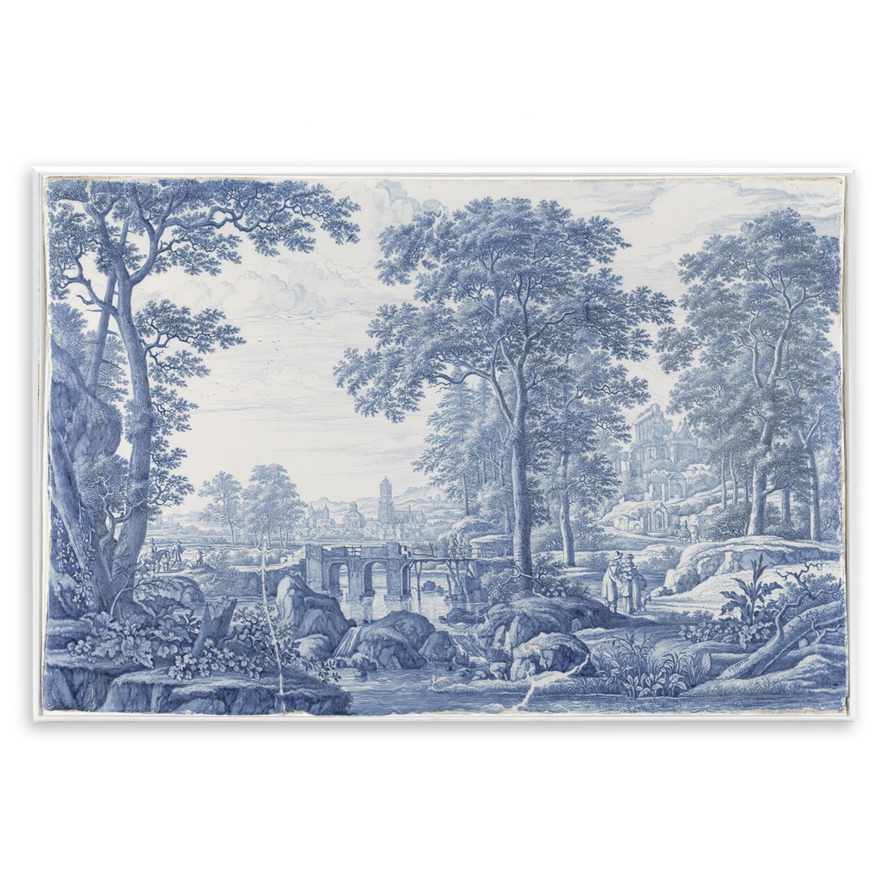 Stupell Industries Vintage Blue Tinted Toile Wall Plaque, design by Vintage Hustle